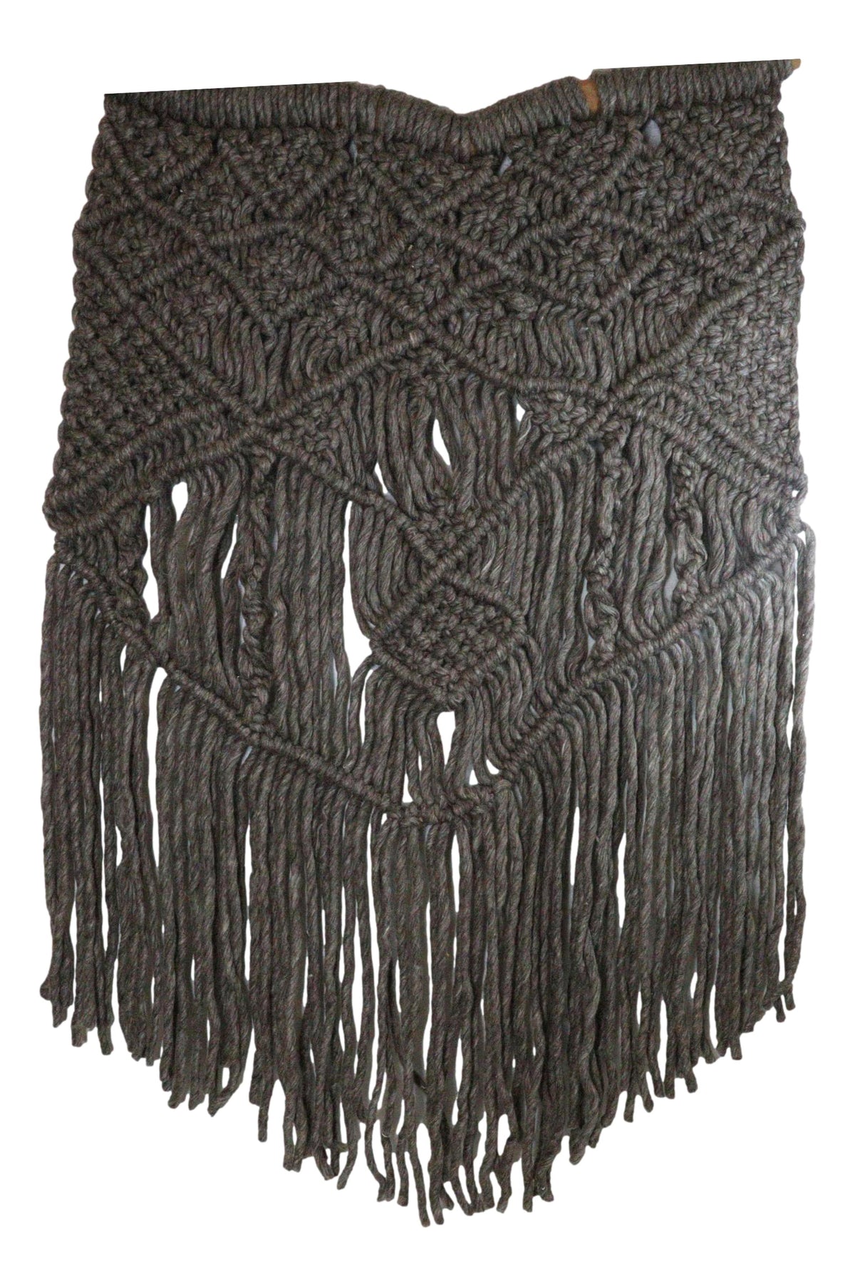 Bohemian Chic Hand Woven Wool Macrame Tapestry With Tassels 26"X37" Wall Decor