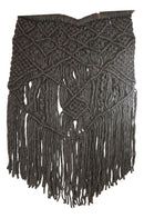 Bohemian Chic Hand Woven Wool Macrame Tapestry With Tassels 26"X37" Wall Decor