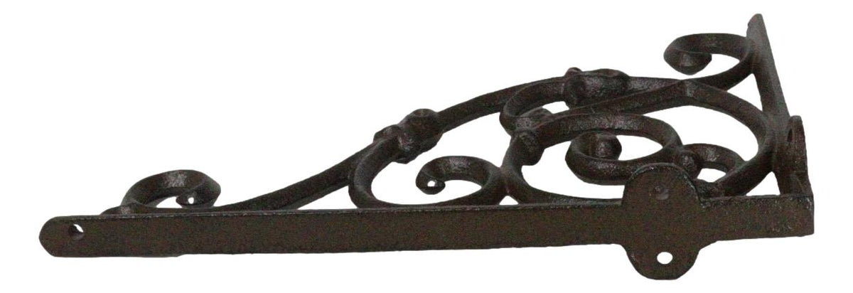 Pack of 2 Vintage Classic Rust Finish Wrought Iron Victorian Scroll Wall Hooks