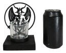 Wicca Occultic Sabbatic Goat Winged Baphomet Coated Metal Votive Candle Holder