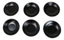 Pack Of 6 Black Silk Melamine Round Curved Appetizer Sides Banchan Plates 4.75"D