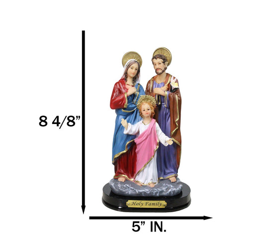 The Holy Family Mother Mary Joseph and Jesus Catholic Figurine With Base 8"H