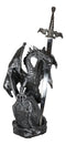 Coat Of Arms Knight Dragon With Heraldry Shield And Sword Letter Opener Figurine