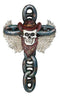 Gothic Angel Winged Cowboy Skull With Red Scarf Prison Shackle Chains Wall Cross