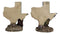 Set Of 2 Western Texas Map Cowboy Boots Cow Skull Horseshoe Cactus Figurines