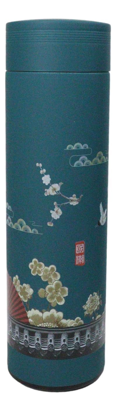 Cranes Florals 17oz Vacuum Insulated Stainless Steel Thermos Bottle With Infuser