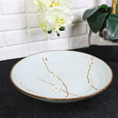 Made In Japan Porcelain Soushun Sakura Green Plum 9"D Deep Plates Bowls Set - Ebros Gift