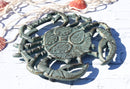 Nautical Marine Verdigris Sea King Crab Rustic Cast Iron Wall Or Table Trivet