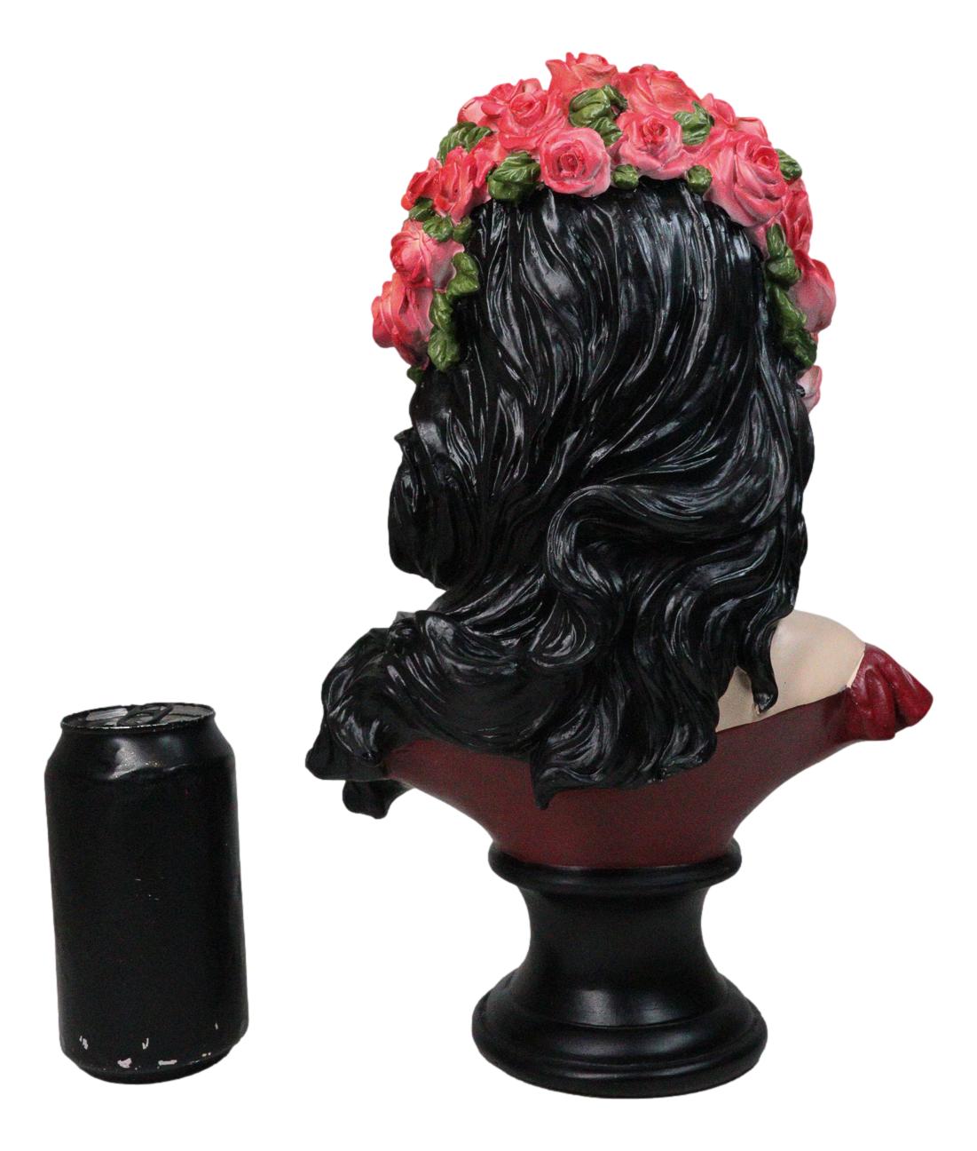 Day of The Dead Sugar Skull Lady Dancer Vivas Calacas Senorita Bust Figurine