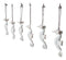 Set Of 6 Antique White Seahorses Ocean Marine Wall Hanging Decor Tree Ornaments