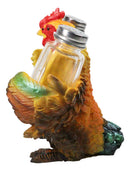 Rustic Farmhouse Country Rooster Chicken Salt and Pepper Shakers Holder Set 7"H