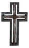 Rustic Western Layered Rust Finish Crossed Ropes Wall Cross Christian Plaque