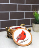 Printed Cardinal Coaster Set With Nest Holder Red Bird Decorative Drink Coasters