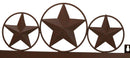 Rustic Western Triple Lone Star Circles Metal Wall Key Hooks Decor Plaque