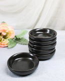 Pack Of 6 Ceramic Kokuyo Black Soy Sauce Oil Condiment Round Dishes Bowls 1.5oz