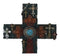 Rustic Western Layered Crosses Fleur De Lis Cowboy Turquoise Tooled Wall Cross