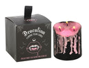 Set Of 2 Gothic Draculina Pink Vampire Tears Black Unscented Pillar Candles