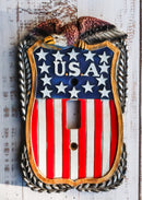 Patriotic American Bald Eagle On USA Flag Wall Single Toggle Switch Plates Set