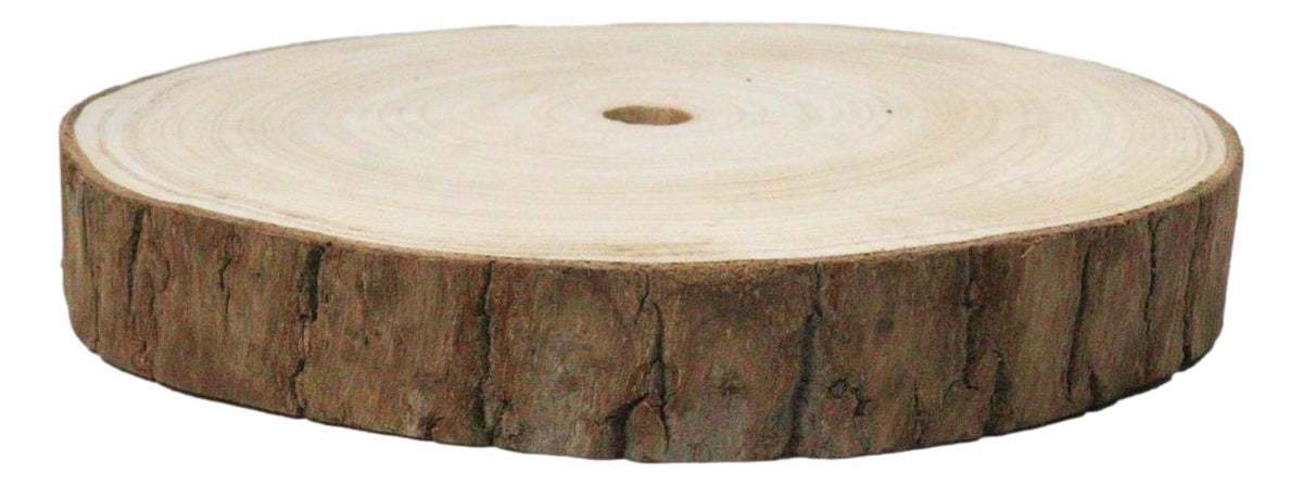 Pack Of 4 Unfinished Natural Wood Slices With Bark 8.25"D DIY Arts And Crafts