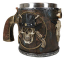 Rustic Western Wild West Captain Sheriff Cowboy With Cow Skull Coffee Mug Cup