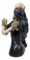 Love Never Dies Black Cloaked Skeleton Couple Love Sign Hand Gesture Figurine