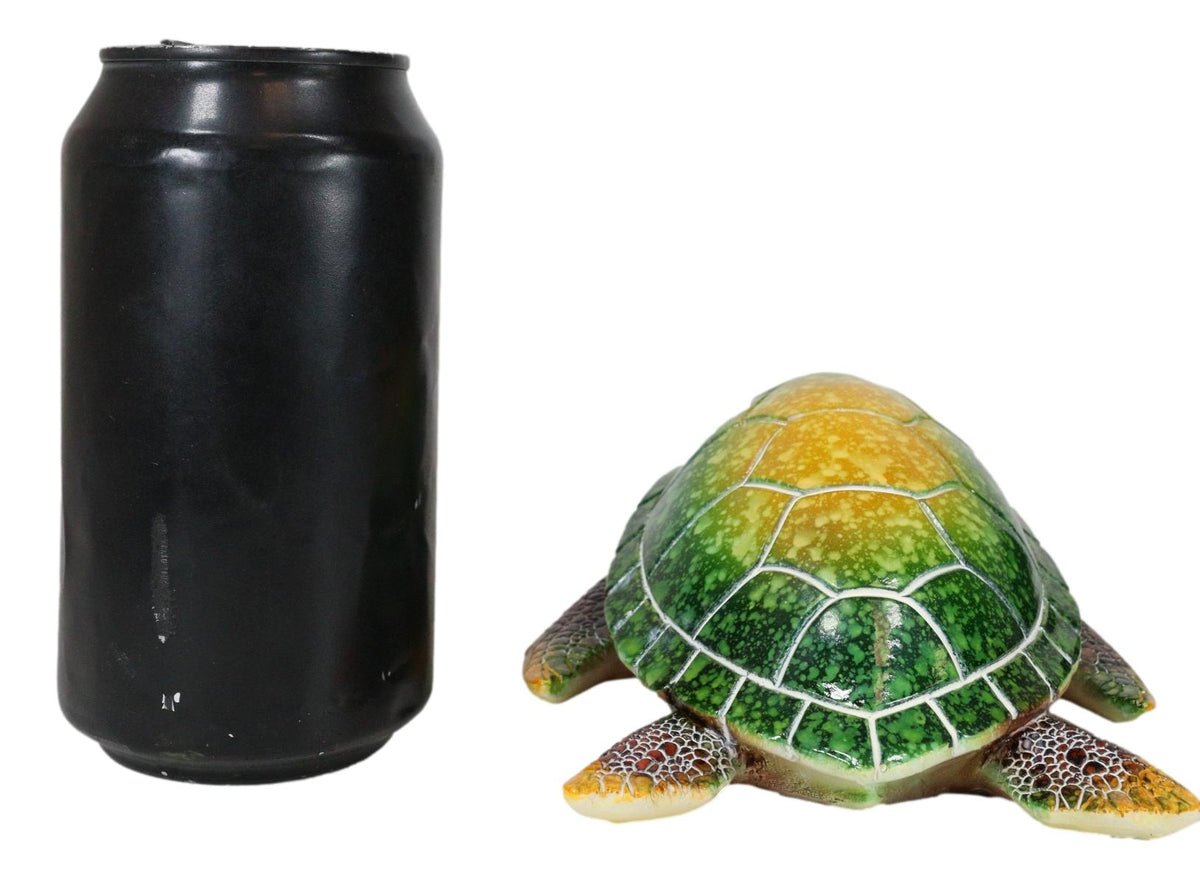 Nautical Ocean Green Giant Sea Turtle Swimming Bobblehead Figurine Tortoise