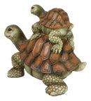 Nautical Marine Turtle Tortoise Mother Piggybacking Hatchling Family Figurine