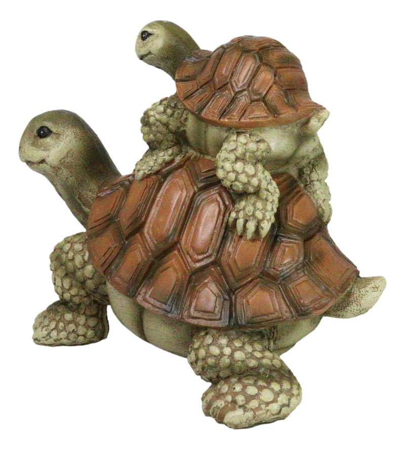 Nautical Marine Turtle Tortoise Mother Piggybacking Hatchling Family Figurine