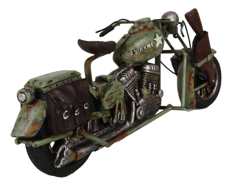 American Military US Army Classic Retro Camo Chopper Bike Motorcycle Figurine