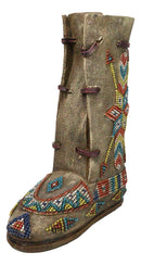 Southwestern Tribal Native Arrows Indian Moccasin Faux Leather Boot Vase Decor