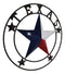 34" Oversized Western Patriotic Lone Star State Texas Metal Wall Circle Sign