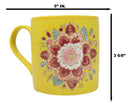 Yellow Manipura Navel Chakra Zen Flower Of Life Mandala Circle Ceramic Mug