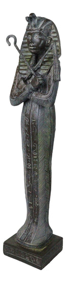 Ancient Egyptian Pharaoh Sarcophagus Mummy With Crook and Flail Figurine 16"H