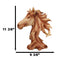 Wild Stallion Horse Bust In Faux Cedar Wood Finish Figurine 11"H Resin Decor