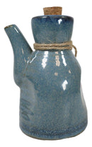 Pack of 6 Porcelain Cool Blue Soy Sauce Vinegar Condiment Dispenser Flask 7oz