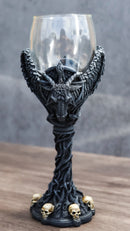 Sabbatic Goat Baphomet Pentagram Raven Wings Dendritic Vines Wine Goblet Cup