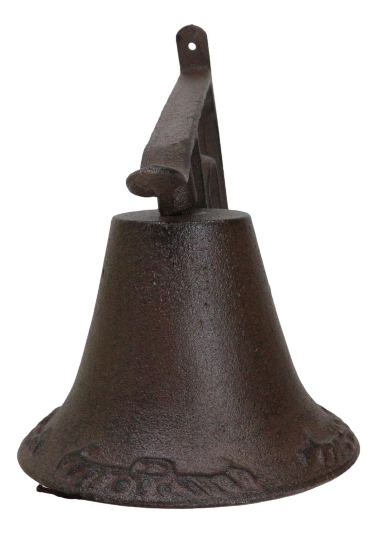 Large Cast Iron Rustic Western Traditional Door Wall Dinner Yard Farm Bell Decor