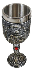 Medieval Sir Swordsman Knight Suit of Armor Wine Drink Goblet Chalice 5oz