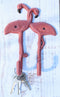 Pack Of 2 Tropical Paradise Pink Flamingo Birds 2 Pegs Double Wall Hook Decor