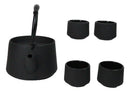 Black Modern Straight Edge Tetsubin Cast Iron Teapot 33oz And 4 Tea Cups Set