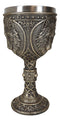 Faux Bronze Alpha Gray Wolf Celtic Tribal Knotwork Wine Chalice Goblet Cup
