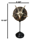Pentagram Sabbatic Goat Baphomet Masque Ornament On Pole Stand Or Wall Sculpture