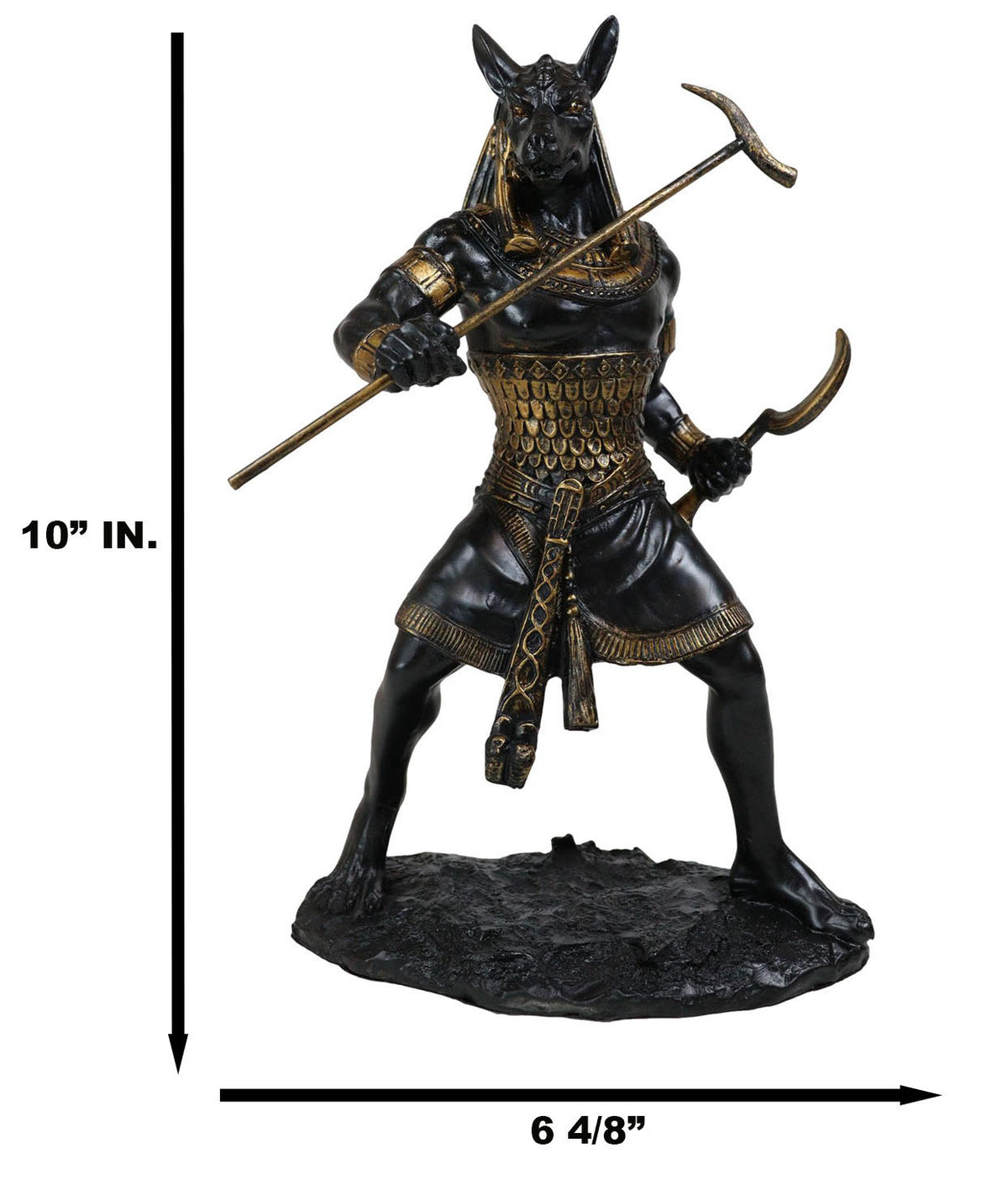 Egyptian Deity Seth Holding Khopesh Sickle Blade And Was Scepter Statue Decor - Ebros Gift