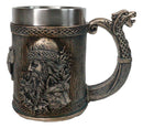 Norse Mythology Viking Berserker Warrior With Wolf Coffee Tankard Mug 16oz