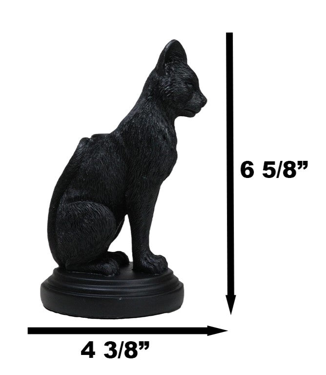 Mystical Wicca Gothic Black Cat Faust's Feline Familiar Candle Holder Figurine