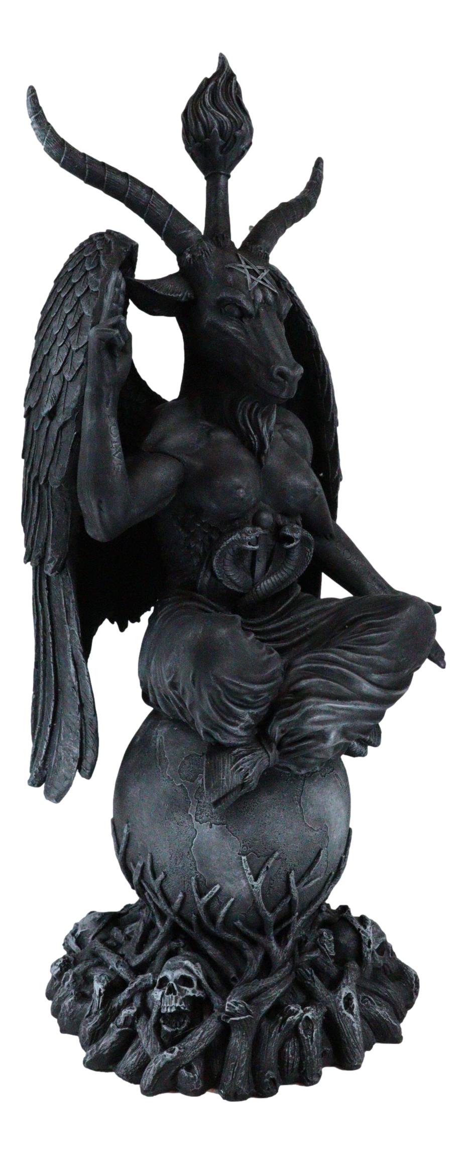 Faux Stone 3 Feet Oversized Sabbatic Goat Baphomet Statue - Ebros Gift