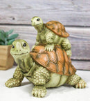 Nautical Marine Turtle Tortoise Mother Piggybacking Hatchling Family Figurine