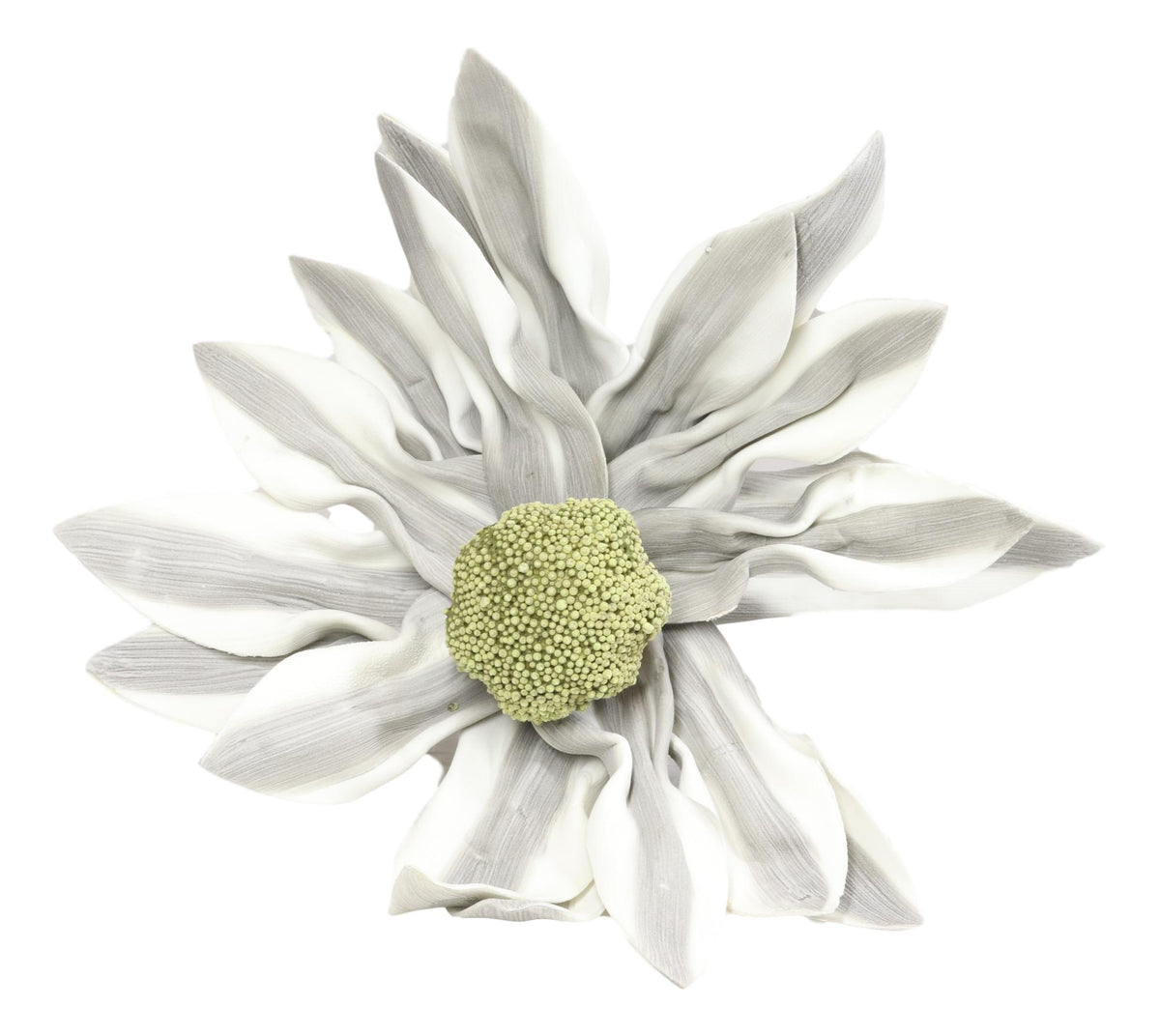 Set of 2 Realistic Artificial Botanica Long White Grey Flower Floral Stems