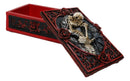 Skeleton Bride and Groom Keepsake Trinket Box with Red Roses Gothic Skull Lovers