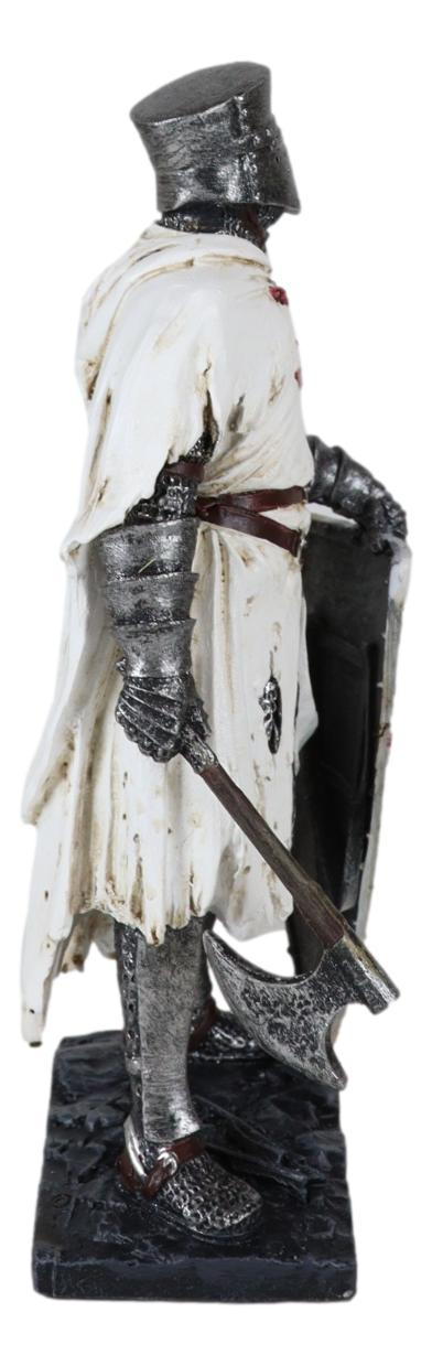 Templar White Cloak Caped Medieval Crusader Axeman Knight At Day's End Figurine - Ebros Gift